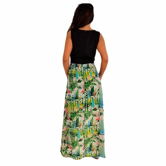 Nicole by Nicole Miller Flamingo Sleeveless Maxi - Picture 2 of 6
